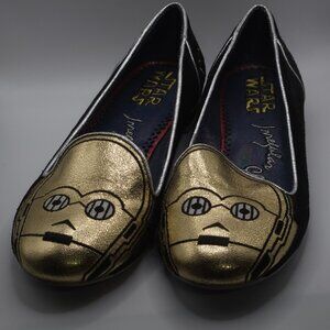 DISNEY STAR WARS Irregular Choice C-3PO Flats Size 8.5 - Gold & Black